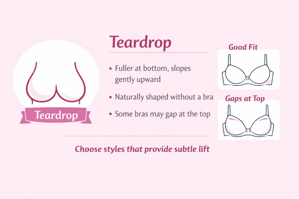 Teardrop-shaped breasts