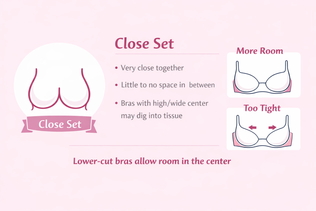 Close set shape breasts