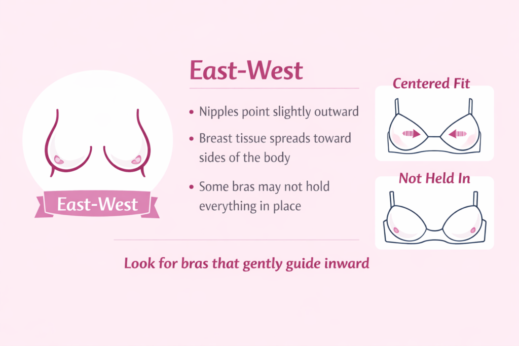 East-west shape breasts