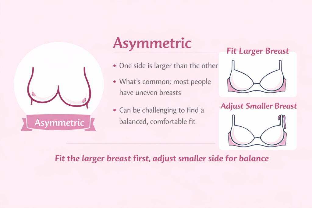Asymmetric shape breast