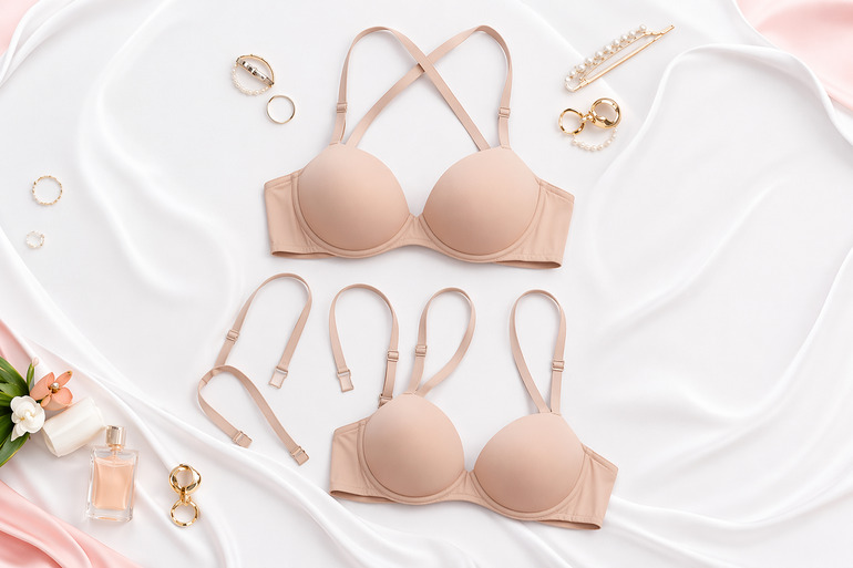Convertible bra styles with adjustable straps for different outfit uses
