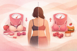 Comparison of weight change affecting bra size