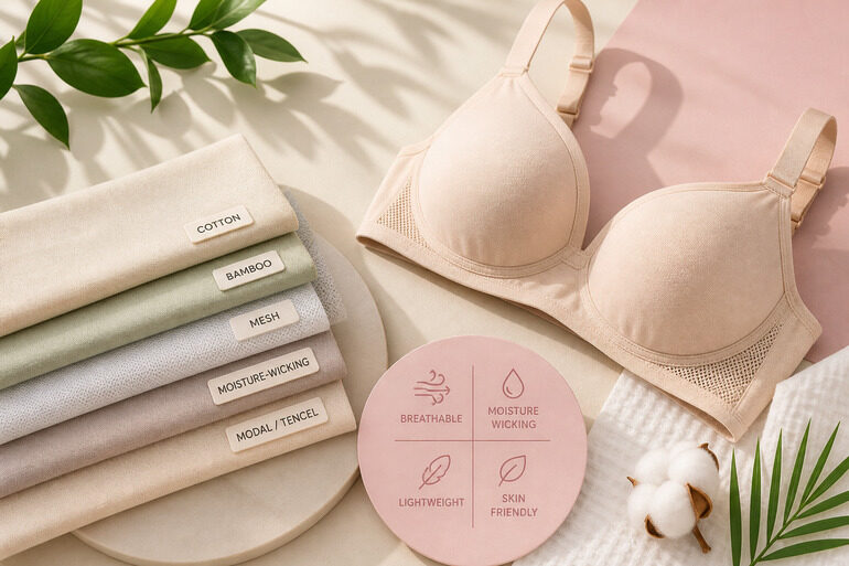 Breathable bra fabric for a hot summer