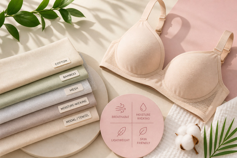 Breathable bra fabric for a hot summer
