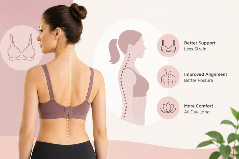 Bra support and posture correction